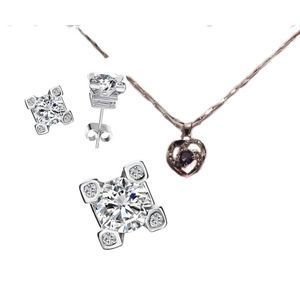 Swarovski Elements- Woman's stud earrings and Matching necklace